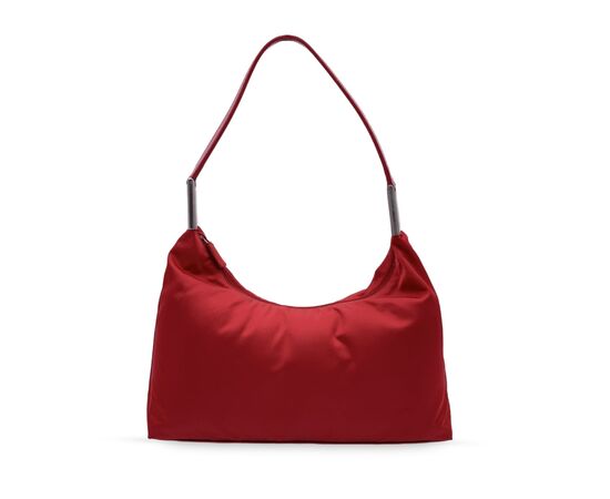 PRADA Borsa Hobo in Tela Col. Rosso Tessuto M