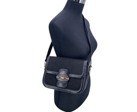 CELINE Borsa a Tracolla Vintage in Tela Col. Nero Clasp box M