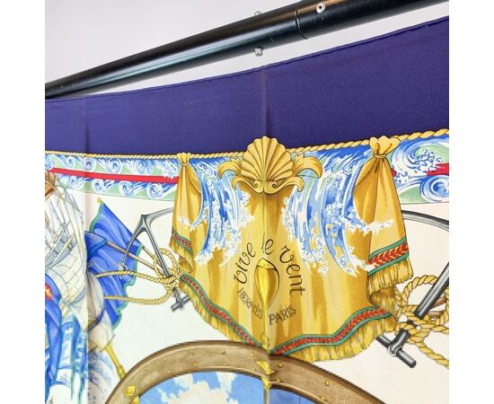 HERMES Foulard Vintage in Seta Col. Blu Carre 90