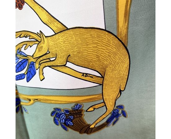 HERMES Foulard Vintage in Seta Col. Verde Carre 90