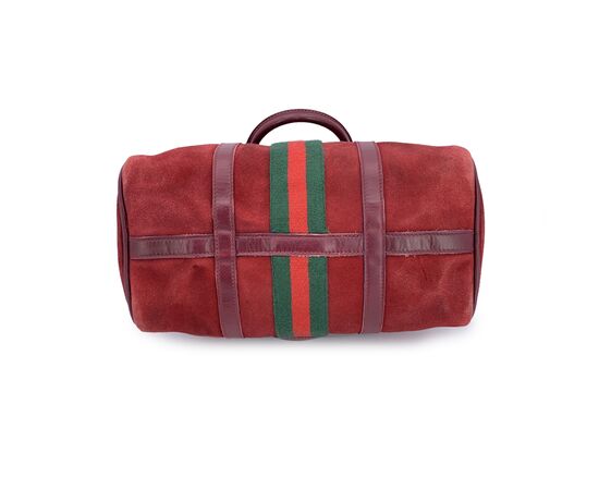 GUCCI Borsa a Mano Vintage in Camoscio Col. Bordeaux Boston M