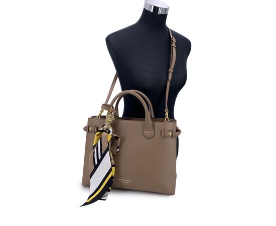 BURBERRY Borsa Shopper in Pelle Col. Marrone The Banner M