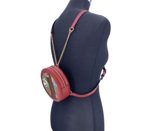 GUCCI Zaino in Tela Col. Rosso Ophidia Round S