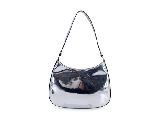 PRADA Borsa a Tracolla in Pelle Lucida Col. Argento Cleo M