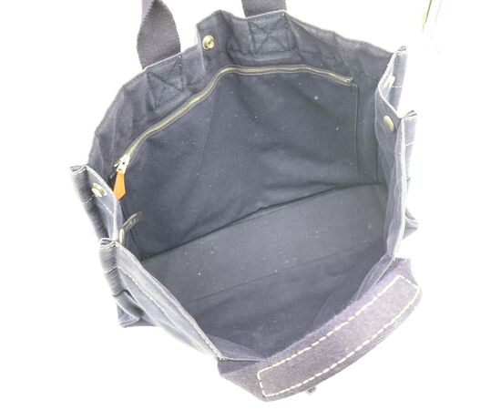 HERMES Borsa Shopper Vintage in Cotone Col. Blu Fourre-Tout M