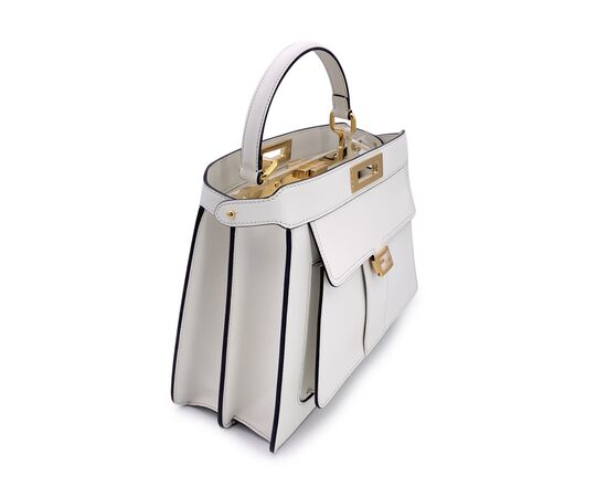 FENDI Borsa a Mano in Pelle Col. Bianco Peekaboo ISeeU M