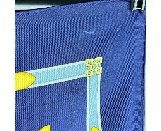 HERMES Foulard Vintage in Seta Col. Blu Carre 90