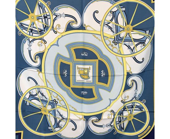 HERMES Foulard Vintage in Seta Col. Blu Carre 90