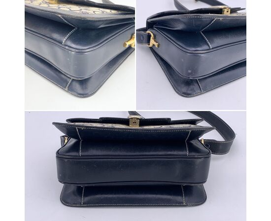 CELINE Borsa a Tracolla Vintage in Tela Col. Blu Clasp box M