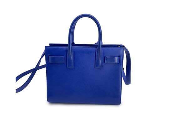 SAINT LAURENT Borsa Shopper in Pelle Col. Blu Sac de Jour M