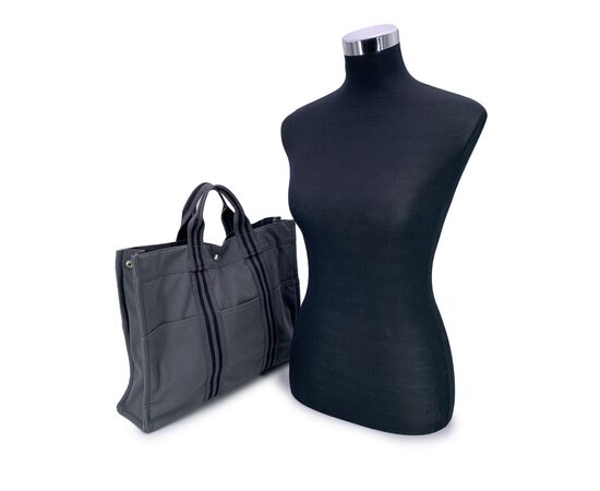 HERMES Borsa Shopper in Cotone Col. Grigio Fourre-Tout M