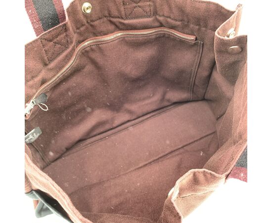 HERMES Borsa Shopper Vintage in Cotone Col. Nero Fourre-Tout M