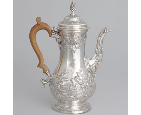 George III sterling silver coffee pot, William Cripps, London, 1762
