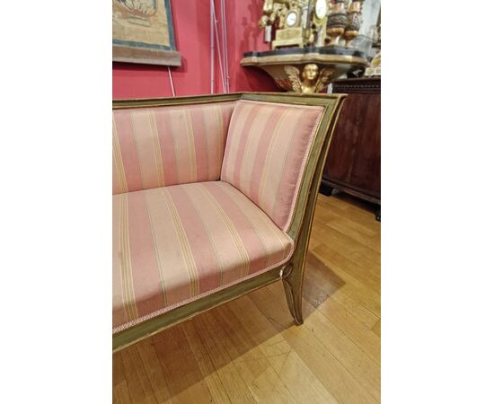 PAIR OF GILT AND LACQUERED SOFAS, MID-19TH CENTURY