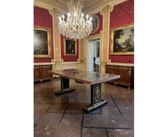 
Magnifico Tavolo in Scagliola Policroma su Marmo, Italia - XVIII Secolo