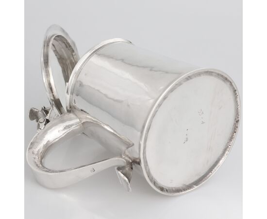Charles II sterling silver tankard, silversmith TL, London, 1674