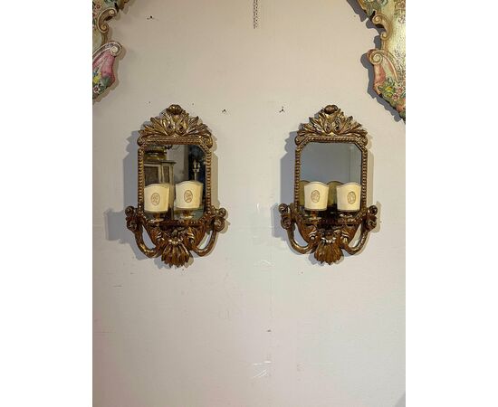 PAIR OF GILDED SCONCE CARLO X FIRST HALF 19TH CENTURY