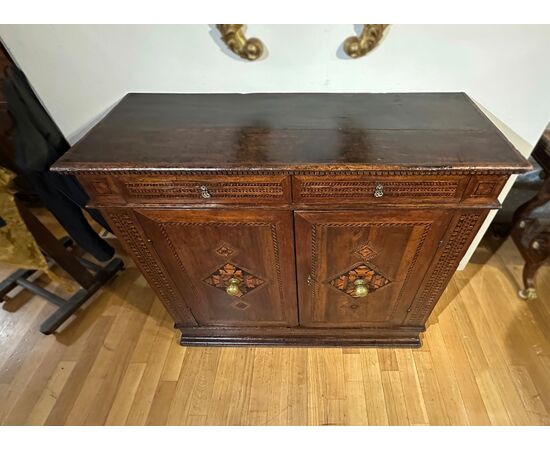 CREDENZA RINASCIMENTALE INTARSIATA INIZIO XVI SECOLO
