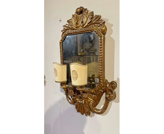 PAIR OF GILDED SCONCE CARLO X FIRST HALF 19TH CENTURY