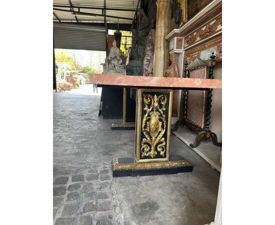 
Magnifico Tavolo in Scagliola Policroma su Marmo, Italia - XVIII Secolo