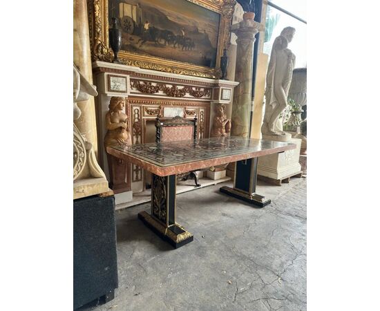 
Magnifico Tavolo in Scagliola Policroma su Marmo, Italia - XVIII Secolo