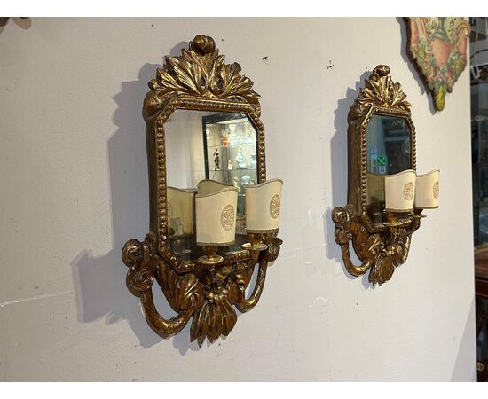 PAIR OF GILDED SCONCE CARLO X FIRST HALF 19TH CENTURY