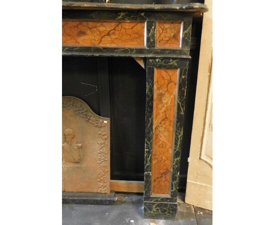 chl147 - lacquered wood fireplace, cm l 138 xh 110     