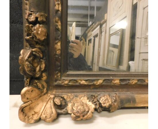 specc227 - lacquered and gilded mirror, cm l 86 xh 120     