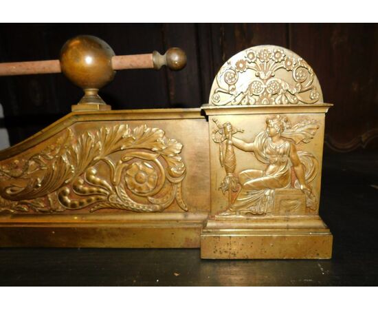 1717 - gilded bronze ashtray, cm l 96 xh 23     
