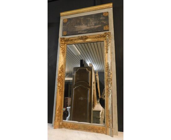 specc224 - lacquered and gilded mirror, mis. cm l 77 xh 158     