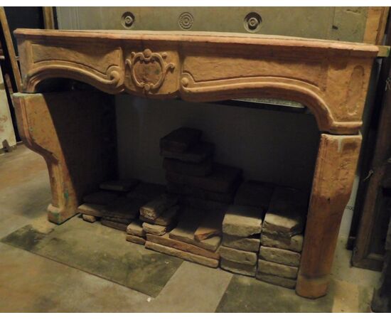 chp309 - concrete fireplace, cm l 167 xh 110     