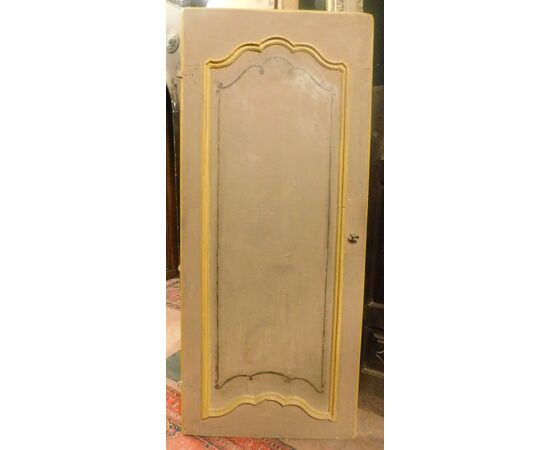 ptl495 - lacquered door, hand painted, l max 92.5 cm xh 214.5     
