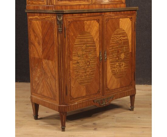 French inlaid bookcase with 4 doors