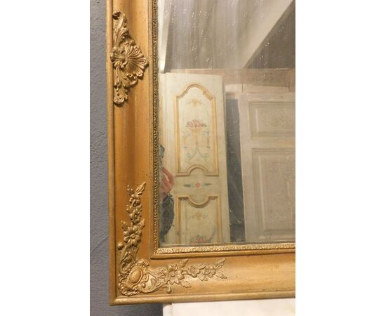 specc239 - nineteenth-century gilded mirror, cm l 105 xh 80     