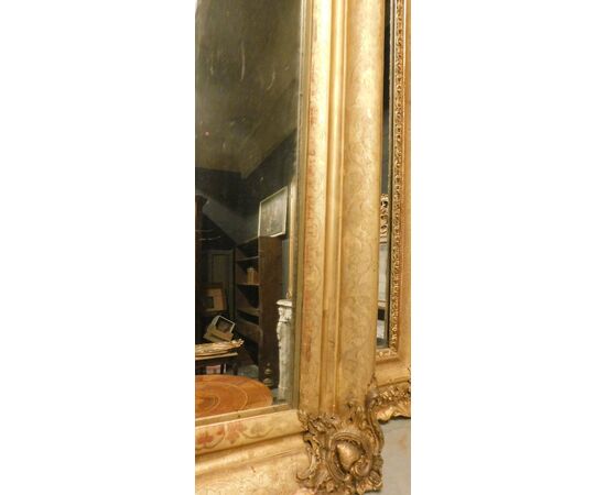 specc246 - 19th century gilt mirror, l 84 xh 110     