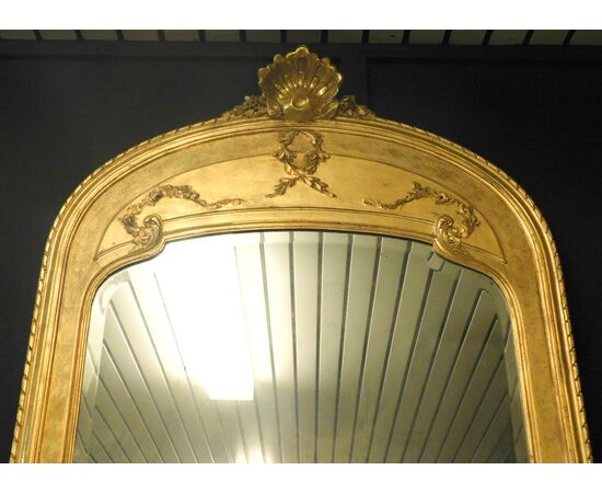 specc83 specchio con cornice dorata mis. h cm 180 x larg. cm 113
