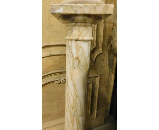 dars168 colonna in marmo chiaro, mis h 107 x cm 21 base