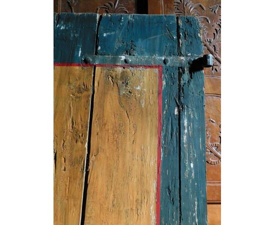 ptir417 - porta da interno rustica laccata, cm l 87 x h 198
