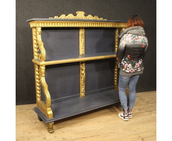 French étagère in gilded and painted wood