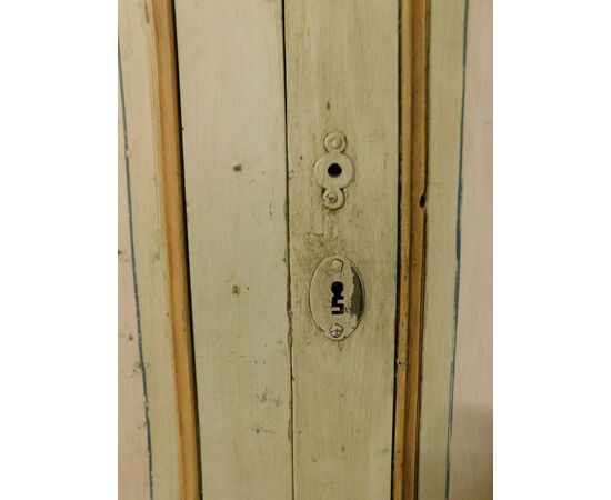 pts697 - pair of lacquered doors with frame, double swing, cm l 113 xh 233     