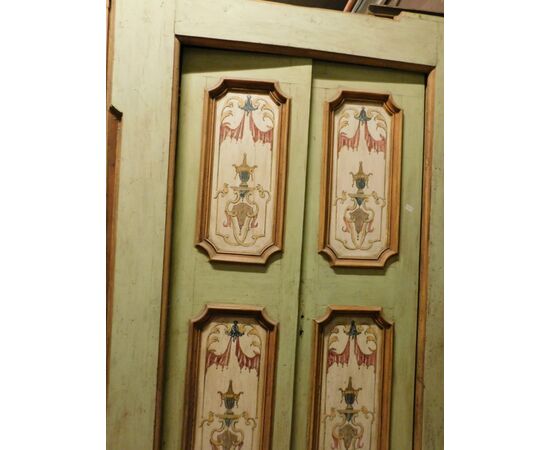 ptl505 - porta dipinta e laccata, epoca '700, cm l 170 x h 260 