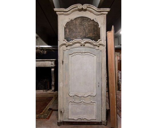 pts704 - n. 5 baroque and lacquered doors with painted over door, cm 130 xh 320     