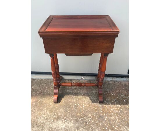 Mahogany work table.     