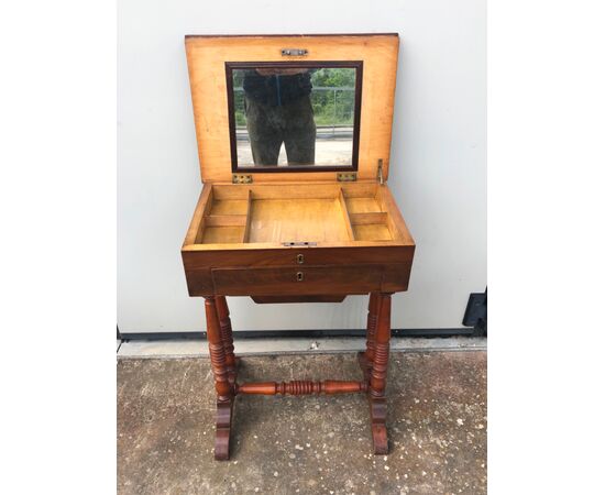 Mahogany work table.     