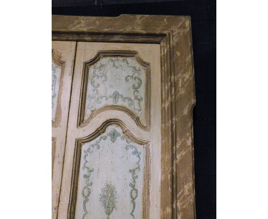 ptl389 due porte a due ante con telaio finto marmo, mis. h cm 253 x 155