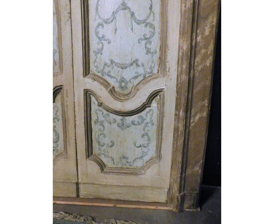 ptl389 due porte a due ante con telaio finto marmo, mis. h cm 253 x 155