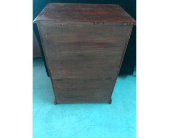 Mobiletto cassettiera a 4 cassetti in legno di castagno.