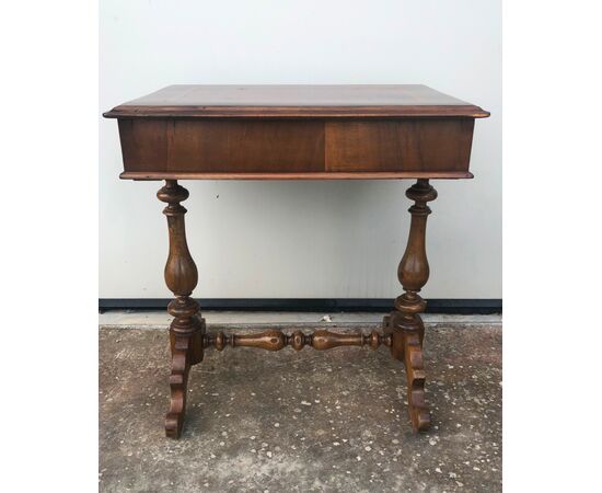 Luigi Filippo mahogany coffee table with inlaid briar top.     