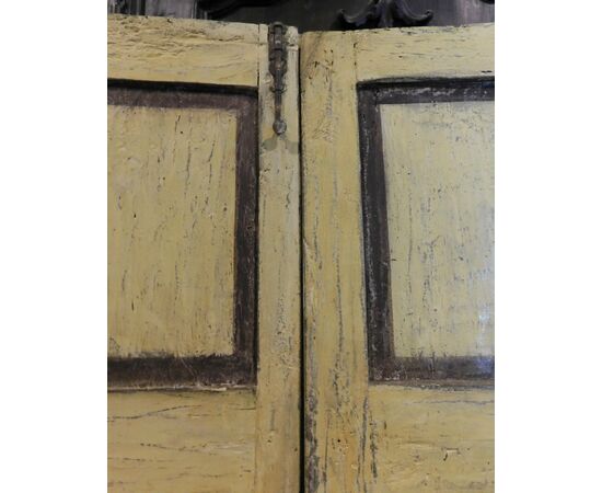 ptl511 - porta dipinta a due ante, epoca '700, cm l 98 x h 196