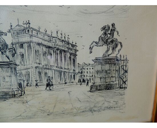 pair of drawings by the painter PA GARIAZZO TO     